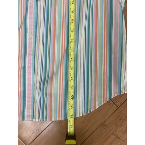 Lauren Ralph Lauren Button Up Shirt Vertical Striped Preppy Effortless Sz PL - Picture 4 of 5